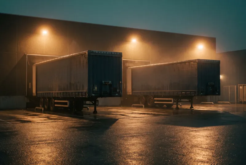 A loading dock at night